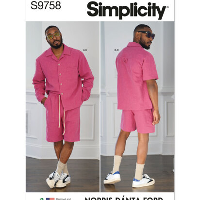 Simplicity Men's Shirts and Shorts by Norris Danta Ford S9758 - Sewing Pattern