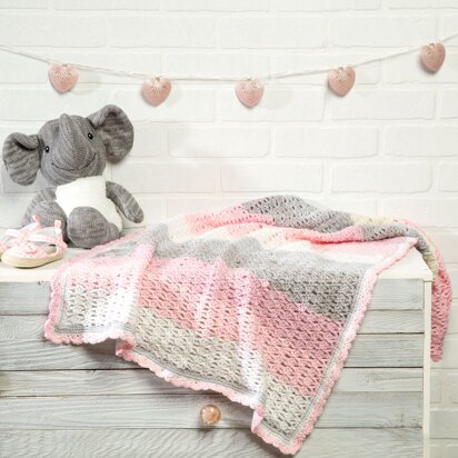 Thumbelina Baby Blanket in Premier Yarns DK Colours - Downloadable PDF