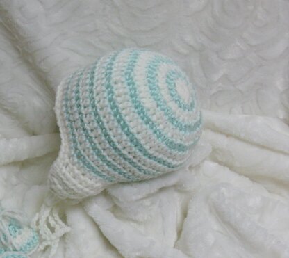 73-Striped Baby Earflap Hat