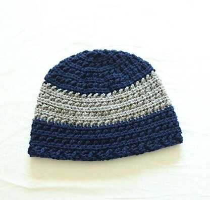 Two Tone Reversible Crochet Beanie for Men