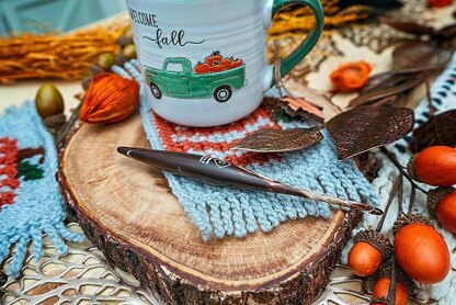 Pumpkin Mug Rug Crochet Coaster