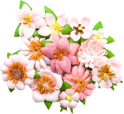 Prima Marketing Mulberry Paper Flowers - Ella/Havana, 12/Pkg