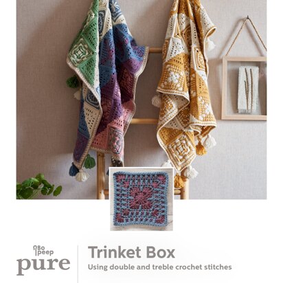 Square Four - Trinket Box Hidden Treasures Blanket Crochet Along in West Yorkshire Spinners - Downloadable PDF