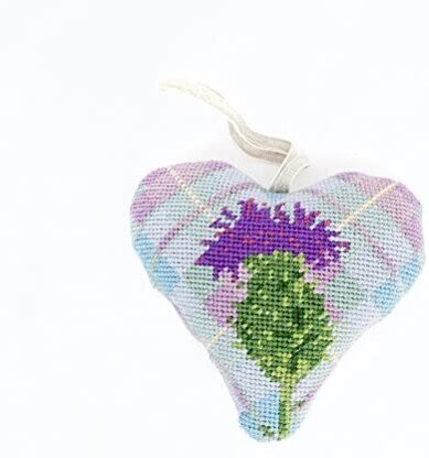 Cleopatras Needle Tartan Thistle Lavender Heart Needlepoint Kit