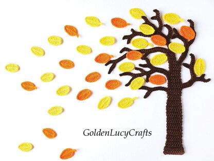 Autumn Tree and Wind Applique