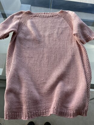 Knitted T with moss stitch detail