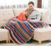 Southwestern Rainbow Throw in Red Heart Super Saver Economy Solids - LW4724 - Downloadable PDF