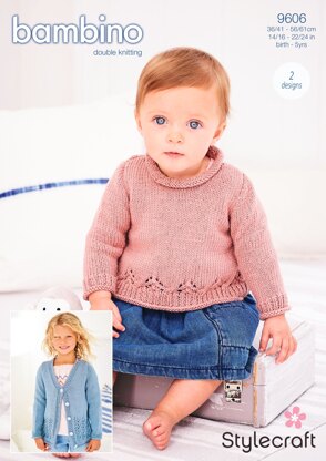 A-line Jumper and Cardigan in Stylecraft Bambino DK - 9606 - Downloadable PDF