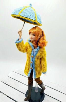 Barbie Raincoat and Umbrella