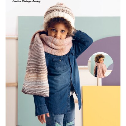 Shawl, Scarf and Hat in Rico Essentials Alpaca Blend Chunky, Creative Melange Chunky & Fashion Daiyamondo - 803 - Downloadable PDF