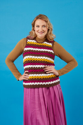 Paintbox Yarns Striped Tank Top PDF (Free)