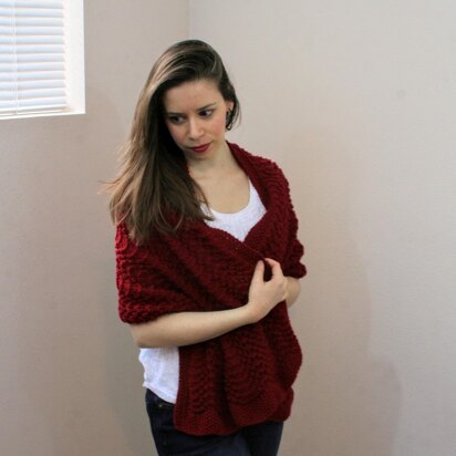 C05 Knit Ripple Wrap Shawl - knitting pattern