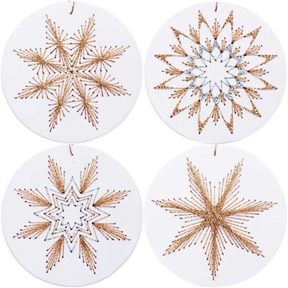 Rico Christmas Bauble Tree Decoration Embroidery Kit - White (8 pcs)