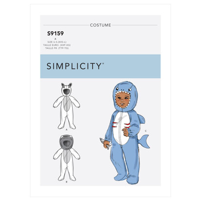 Simplicity Babies' Animal Costumes S9159 - Paper Pattern, Size A (XXS-XS-S-M-L)