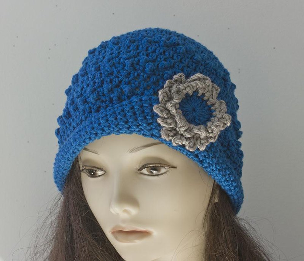 Mock Popcorn Stitch Crochet Hat, image size:1000x859