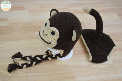 Chip the Monkey Baby Hat and Diaper Cover