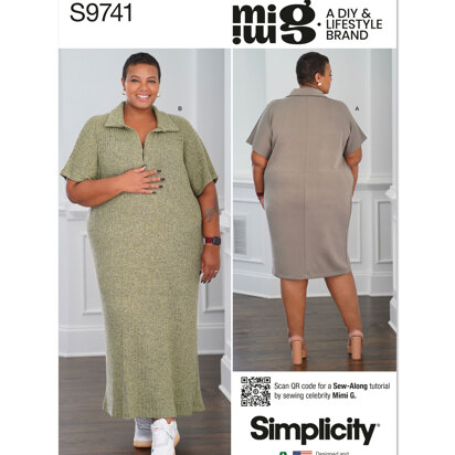 Simplicity Women's Knit Dress in Two Lengths by Mimi G Style S9741 - Sewing Pattern