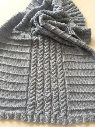 Cables & Stripes Baby Blanket