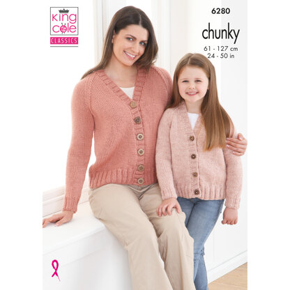 Cardigan and Sweater Knitted in King Cole Big Value Chunky - P6280