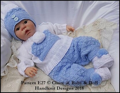 Bobble Hat Motif Set Set 16-22” dolls/newborn/0-3m baby