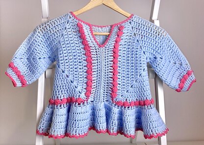 Bobbles in Granny Square Girl's Dress