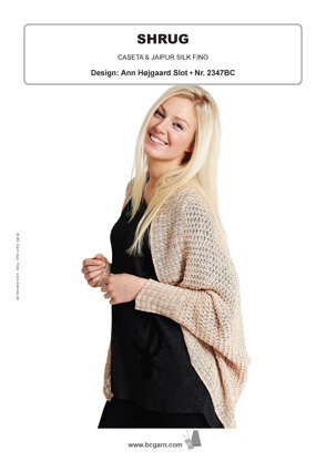 Shrug in BC Garn Caseta & Jaipur Silk Fino - 2347BC - Downloadable PDF