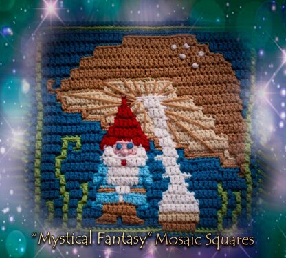 Mystical Fantasy Mosaic Square - Garden Gnome
