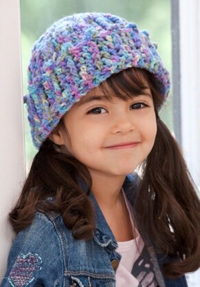 Cuffed Cutie Hat in Red Heart Super Saver Economy Prints - LW2730