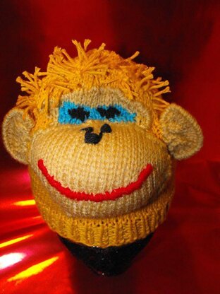 OSCAR ORANGUTAN HEAD BEANIE HAT KNITTING PATTERN