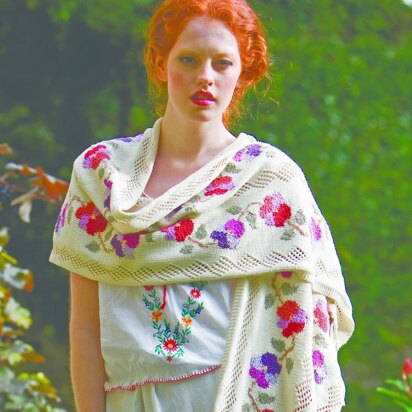 Pansy Chain Pashmina - knitting pattern