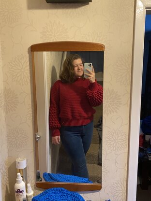 Red Wine Bobble Jumper