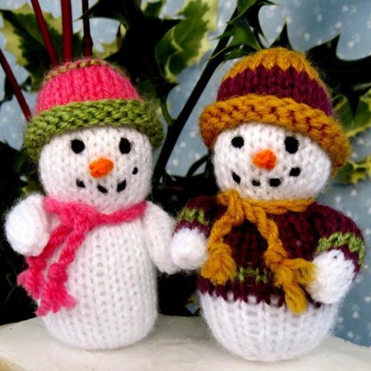 Snowman Christmas Tree Ornament Free Knitting Pattern