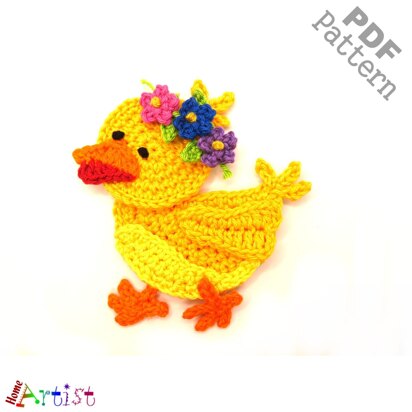 Chick set 2 crochet applique