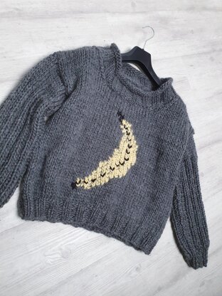 Super chunky jumper with banana motif