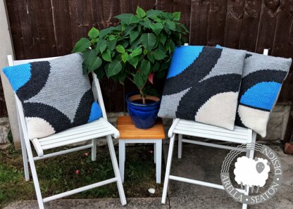 Cushion cover, colorblock, intarsia