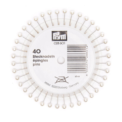 Prym Pearl-Headed Pins 0.58 x 40 mm Silver Colour