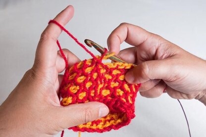 Tunisian crochet in the round