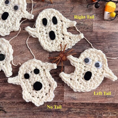 Halloween Spooky Boo Ghost Garland –Crochet Pattern