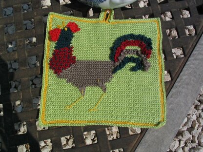 Roger the cockerel pot holder