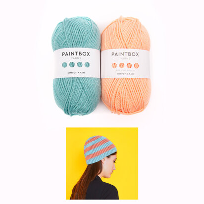 Paintbox Yarns Simply Aran Easy Beanie Hat 2 Ball Knitting Kit