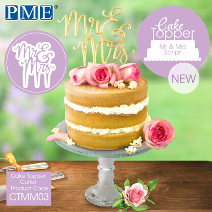 PME Cake Topper Cutter - Mr. & Mrs. Script