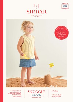 Girls Tops in Sirdar Snuggly 100% Cotton - 2572 - Downloadable PDF