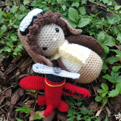 Amelia Earhart crochet amigurumi