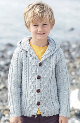 Boys Sweater and Cardigan with Hoods in Sirdar Supersoft Aran - 2426 - Downloadable PDF