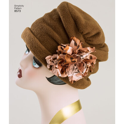 Simplicity 8573 Women's Flapper Hats in Three Sizes - Paper Pattern, Size A (S-M-L)