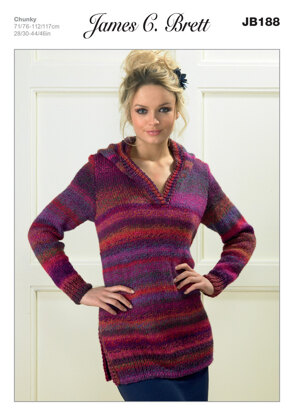 Ladies' Sweater in James C. Brett Marble Chunky - JB188