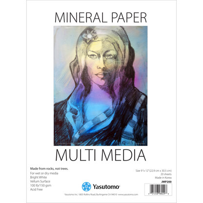 Yasutomo Multi-Media Mineral Paper Pad 9"X12" 20 Sheets - 531373
