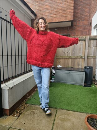 Giant love heart sweater