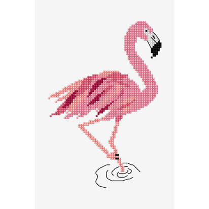 Flamingo in DMC - PAT0778 -  Downloadable PDF