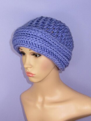 Super Chunky Rib Cuff Lace Beanie Hat